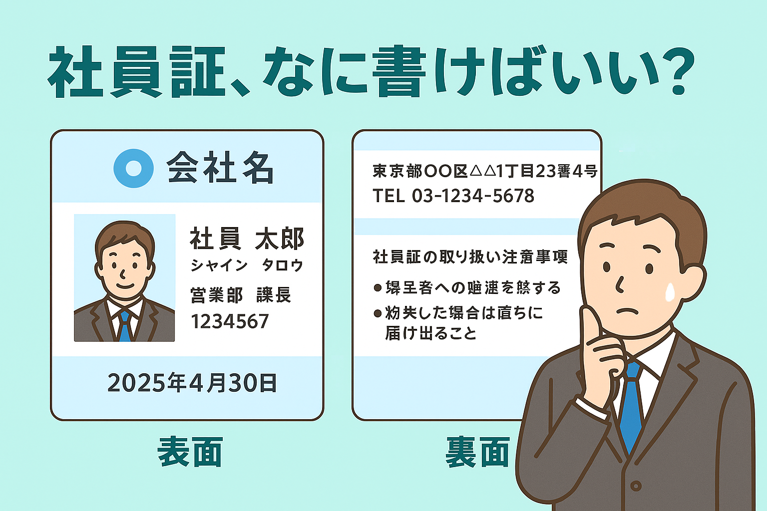 社員証の記載項目はどう決めればいい？？