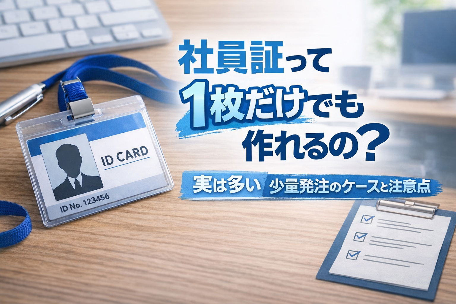 社員証って1枚だけでも作れるの？実は多い少量発注のケースと注意点